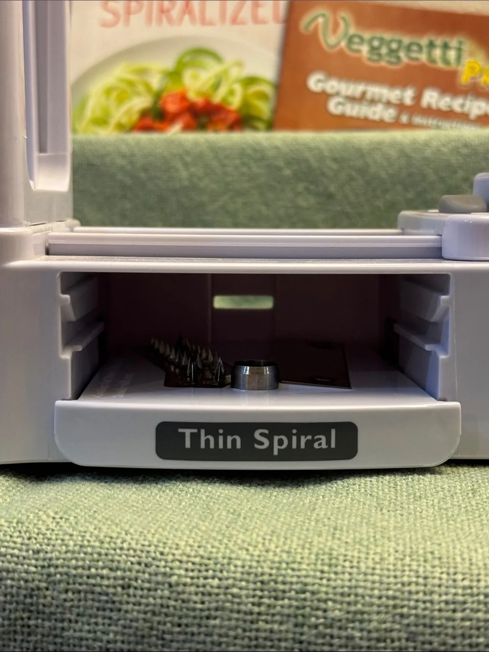 Pro White and Green Vegetable Spiralizer and Like-New Cookbook